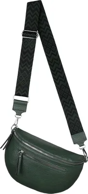 Produktbild von Bauchtasche Crossbody-Bag Umhängetasche Kunstleder Italy-Design GREEN-W (955)