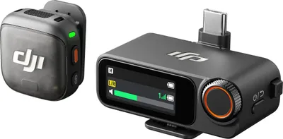 Zdjęcie produktu dla DJI Mic 3 (1 TX+1 RX), Wielokierunkowy, 22 dB, Montowany odbiornik kamery, Bateria, Nadajnik bodypack, Czarny