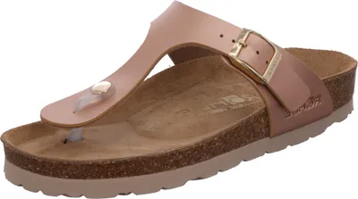 Produktbild von Rohde Damen Zehentrenner Pantolette Alba 5600, Rosa Metallic, 39 EU, mit ergonomischem Kork-Leder-Fußbett und rutschfester Anti-Schock Laufsohle