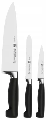 Obrázek produktu pro Zwilling – Sada tří nožů a nůžek v bloku Four Star, černá barva