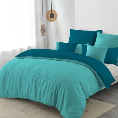 Produktbild von Bettwäsche Set 200x220 Türkis/Petrol 3-teilig