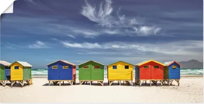 Produktbild von ARTland Poster Bunte Strandhäuser bei Kapstadt Größe: 100x50 cm
