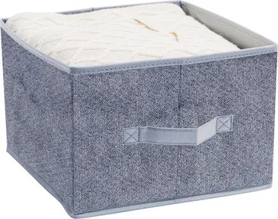 Produktbild von Centi ZEN Aufbewahrungssystem Leinenstruktur Vlies Optik in Grau-Anthrazit, Centi:Ordnungsbox 28x27x20 cm