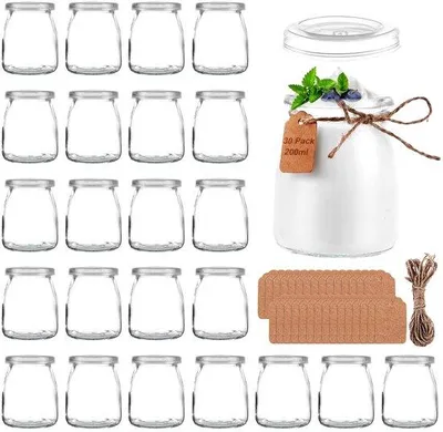 Produktbild von Gläser mit Deckel - 200 ml Fassungsvermögen - Set aus 30 Stücken