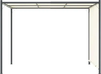 Produktbild von vidaXL Pergola mit Verstellbarem Dach Cremeweiß 3x3 m Stahl