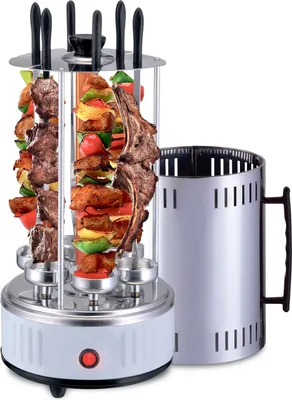 Produktbild von BEM Neo BBQ Tischgrill, Schaschlikgrill als Standgrill und Elektrogrill inkl 12 Spießdreher