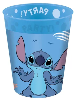 Produktbild von "Stitch & Angel" Partydeko Artikel Variante: 4 Mehrweg Becher 250 ml