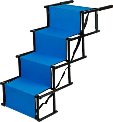 Produktbild von Hundetreppe klappbar Auto Hunde Treppen Haustiertreppe Hunderampe blau