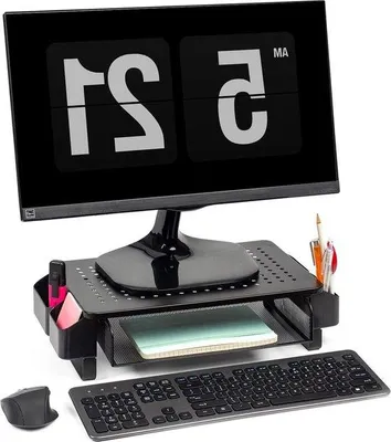 Image de Organiseur de bureau avec tiroir et support pour écran, hauteur 11 cm, métal, 20 kg