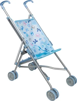Produktbild von Idena Puppenbuggy blau zusammenklappbar