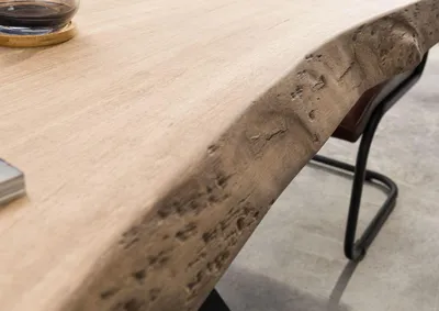 Produktbild von MASSIVMOEBEL24.DE Baumtisch Mango 220x100x79 beige lackiert / Mikado-Beine anthrazit matt FREEFORM 5