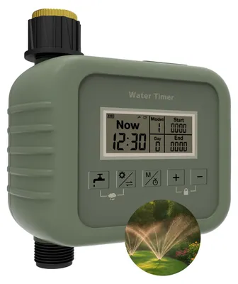 Produktbild von Bewässerungscomputer Garten von MMOBIEL - Bewässerungstimer mit 9 Programmen, Automatische & Manuelle Steuerung, LCD-Display, Regensensor, Kindersiche