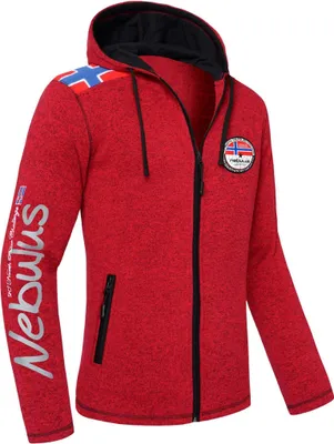 Zdjęcie produktu dla Nebulus kurtka polarowa NORSKA mężczyźni, ciepła kurtka polarowa, z długim zamkiem błyskawicznym, P4645 - Mężczyźni, czerwony cętkowany, L