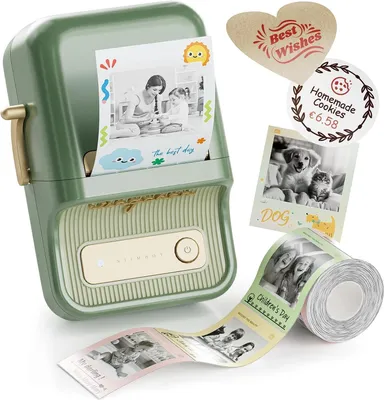 Produktbild von Etikettendrucker 300dpi Selbstklebendes Etikettiergerät Beschriftungsgerät Label PrinterFotodrucker für Lernen,Studiennotizen,Bilderdruck,Scrapbooking