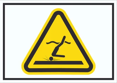 Produktbild von Schild Warnung flaches Wasser Symbol A6 Rückseite selbstklebend