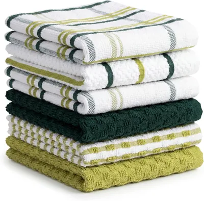 Imagen del producto de Juego de 6 paños de cocina de algodón, muy absorbentes, de 50x70 cm, para la cocina