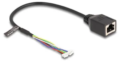 Immagine prodotto di DELOCK DeLOCK Cavo da jack RJ45 a pin header femmina 1,25 mm 4 pin e pin header femmina 1,25 mm 6 pin Cat.5e 30 cm nero