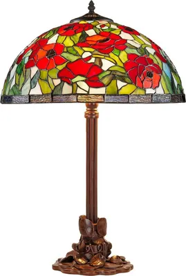 Image de Casa Padrino Tiffany Lampe de Table Bronze / Multicolore Ø 40 x H. 61 cm - Lampe tabouret Tiffany de 528 pièces
