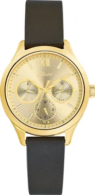 Produktbild von s.Oliver Damen Uhr Armbanduhr Edelstahl IP Gold Leder 2034606