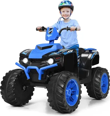 Produktbild von GOPLUS 12V Kinder-Elektroquad, Batteriebetriebenes Auto mit LED-Scheinwerfern, Musik, Hupe, USB, Bluetooth, Radio, Langsamer Start, Hohe/Niedrige Geschwindigkeit, Quad Motorrad