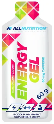 Produktbild von ALLNUTRITION Energy Gel 60 g – Energie-Gel mit Koffein, Magnesium & Kalium – Himbeere-Walderdbeere (ohne Koffein)
