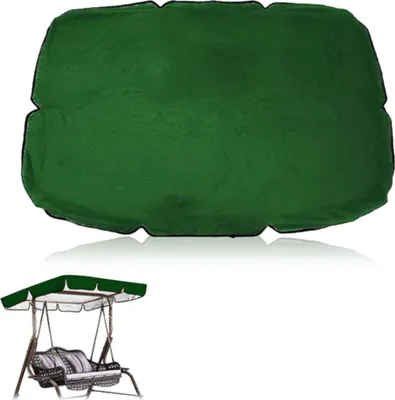 Produktbild von Schaukeldach für den Außenbereich, wasserdicht, für den Garten und den Innenhof, für Schaukelstühle, 210D silberbeschichtetes Oxford-Gewebe, Balkonschaukeldach, Dunkelgrün