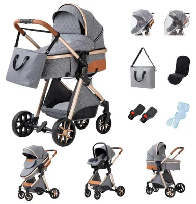 Image de Porte-bébé, système de voyage 3-en-1, modèle pliable, LV9 GRIS