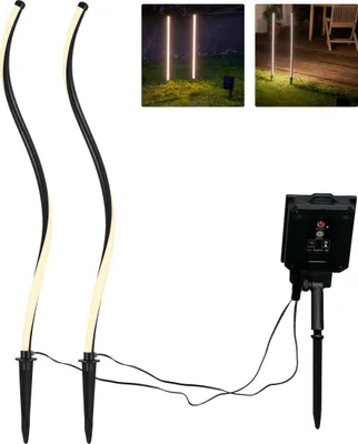 Produktbild von Northpoint Solar LED Wegeleuchte Gartenleuchte Außenbeleuchtung warmweiß wasserdicht mit Akku