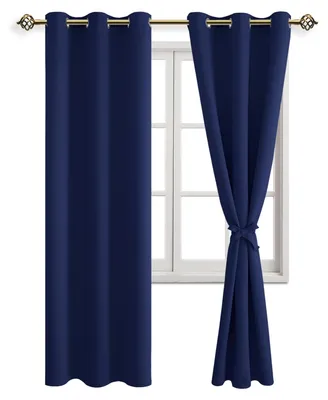 Verdunkelungsvorhänge, 2 Stück, dunkelblau, 228 x 117 cm, Ösen