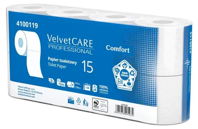 Productafbeelding van Toiletpapier Velvet Professional - 2-laags, 15 meter, 8 rollen
