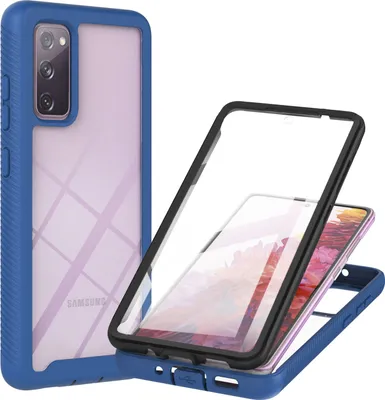 Image de Etui pour Samsung Galaxy S20 FE 5G / S20 FE 4G étui arrière transparent en TPU, antichoc avec film de protection intégré étui de protection 360° bleu