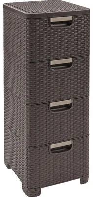 Obrázok produktu pre Zásuvka 4x 14l RATTAN Style - hnedá