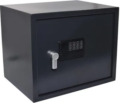 Produktbild von 1x Tresor Safe 43x35x33 cm mit elektronischem Zahlenschloss für Tisch/Wandmontage anthrazit