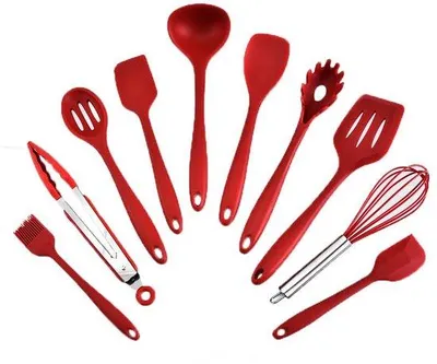 Productafbeelding van 10-delige Silicone Keukenhulpen Set - Hittebestendig Keukenaccessoires
