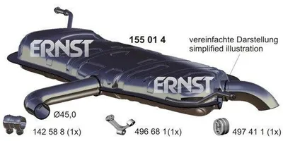 Produktbild von ERNST 155014 Endschalldämpfer für VW Golf V Schrägheck (1K1) Auspuff