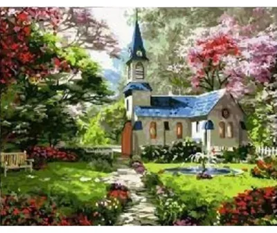Produktbild von NORIMPEX Diamond Kleine Ofenkirche im Frü hlingsgarten 30x40cm