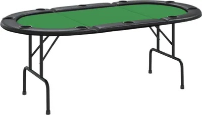 Produktbild von vidaXL Pokertisch Klappbar 10 Spieler Grün 207x106x76 cm