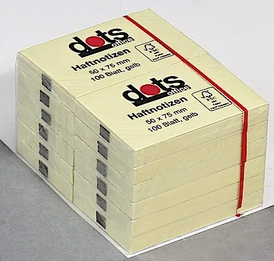 Produktbild von dots Haftnotizen gelb 12 Blöcke