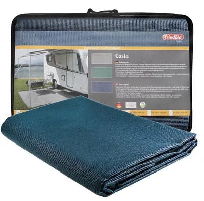 Produktbild von Primaflor Vorzeltteppich COSTA Blau 250x500cm - Wasserabweisender Vorzeltboden - Strapazierfähige Weichschaum Matte, ideal als Camping Bodenmatte und Zeltunterlage