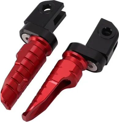 Image de Repose-pieds avant pour moto en aluminium usiné CNC pour Aprilia RS660 et RSV4 Tuono 660 - Rouge.
