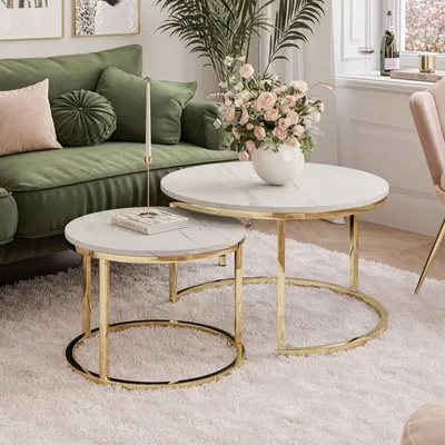 Produktbild von Runder Tisch CIRI 2in1 LEVANTO Goldchrom