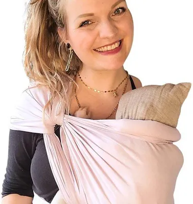 Productafbeelding van Unyqoos® ultralichte draagdoek voor baby's, 100% katoen, 4,60 meter, 135 g/m² – geschikt voor pasgeborenen tot peuters, draagbaar tot confectiemaat L
