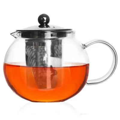Produktbild von ORION Glaskanne Glaskrug Teekanne mit Teesieb Teefilter 0,8l