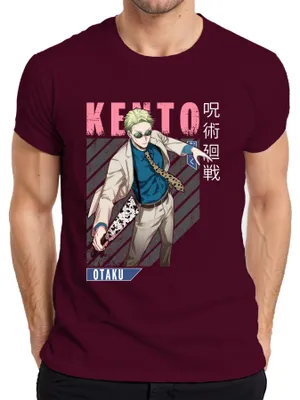 Imagen del producto de Jujutsu Kaisen Keito: Anime, estética otaku, regalo, traje, gafas, camiseta para hombre, color burdeos, talla XL
