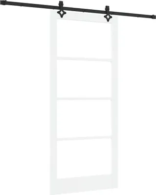 Immagine prodotto di vidaXL Porta scorrevole bianca 93 x 211 cm in legno massello di pino e vetro