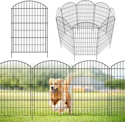 Produktbild von Famanu Dekoratives Gartenzaun-Set - Metallzaun, Rostfrei, 5 Stück, 101 cm, Schwarz