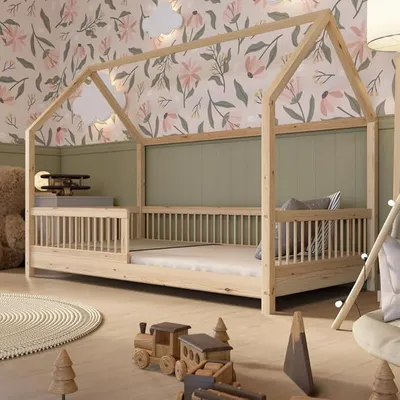 Imagen del producto de Cama infantil Montessori "Crazy Polly" de 160x80 cm, fabricada con materiales naturales