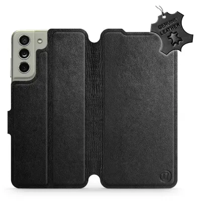 Produktbild von Echtleder Handyhülle für Galaxy S21 FE, Mobiwear Leather, Schwarz