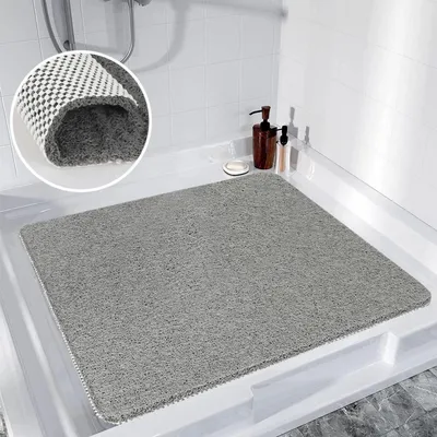 Obrázek produktu pro Protiskuzová podložka do sprchy, 54x54 cm, šedá, antibakteriální, s odtokovými otvory