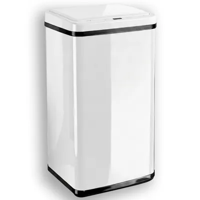 Produktbild von MinteVolt Sensor Mülleimer 60L mit Mülltrennung zerlegbar Edelstahl Weiß